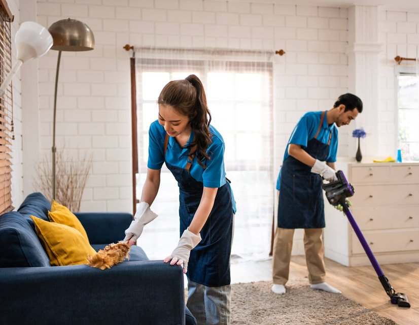 residential cleaning in action